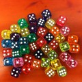 30PCS 6 Sided Portable Table Games Dice 14MM Acrylic Round Corner Board Game Dice Party Gambling Game Cubes Digital Dices