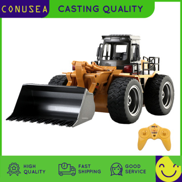 HUINA 1/18 RC Truck Bulldozer Caterpillar Alloy Tractor Model 2.4G Radio Controlled Car Engineering Cars Excavator Toys For Boys