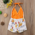 2019 Baby Summer Clothing Newborn Infant Baby Girl V Neck Floral Romper Jumpsuit Sleeveless Backless Sunsuit Patchwork Clothes