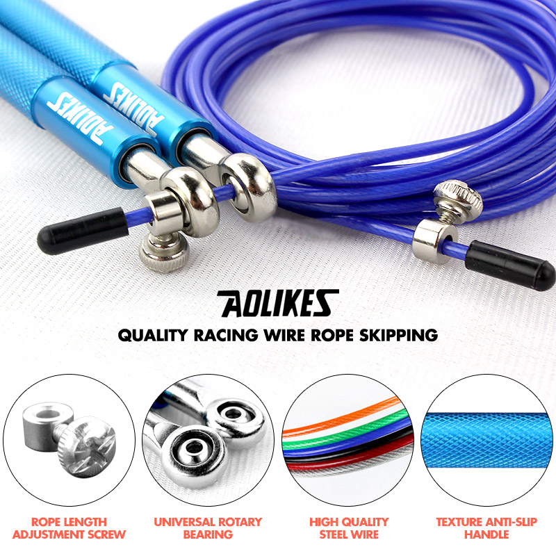Ftiness Crossfit Speed Jump Rope Professional Skipping Rope MMA Boxing Fitness Skip Workout Training with Bag Spare Cable