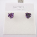 Jewelry factory eight heart, eight arrows series AAA zircon hearts stud earrings Contracted bright earrings 233