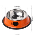 Thick Non-slip Cat Dog Food Bowl Foods Utensils Single Stainless Steel Pet Bowls for cats and puppies