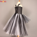 Black and White High Low Tutu Dress Children Halloween Birthday Costume Outfit Girls Pageant Party Ball Gown Fancy Tulle Dresses