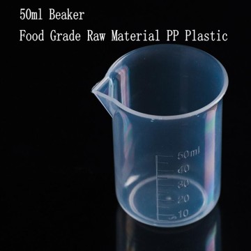 10pcs/lot Capacity 50ml Low Form Beaker Chemistry Laboratory Borosilicate PP Plastic Transparent Beaker Thickened with spout