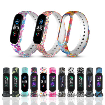 For Xiaomi Mi Band 5 Strap Replacement Wrist Straps Bracelets Silicone Wrist Band for Xiaomi MI Band5 Smart Ring Flamingo Skull