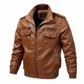Thoshine Brand Spring Autumn Winter Men Leather Jackets Motorcycle & Biker Male Fashion PU Leather Cargo Coats Pockets Plus Size
