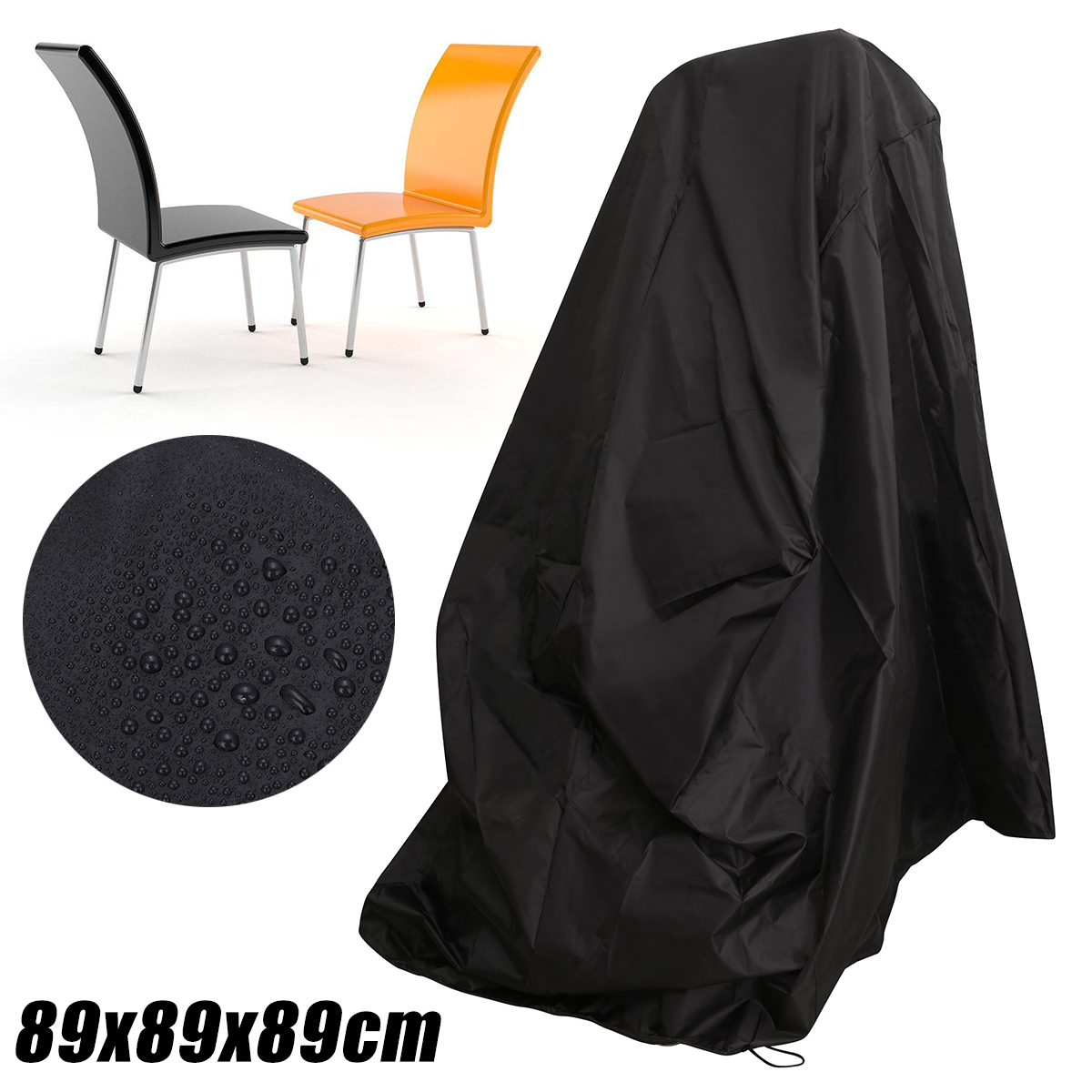 Black Waterproof Chair Dust Rain Cover For Outdoor Garden Patio Furniture Protection Luggage Protective Covers