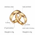 Cubic Zirconia Engraved Wedding-style Band for Couples Ring in Golden Stainless Steel Personalized Custom Engraved Jewelry