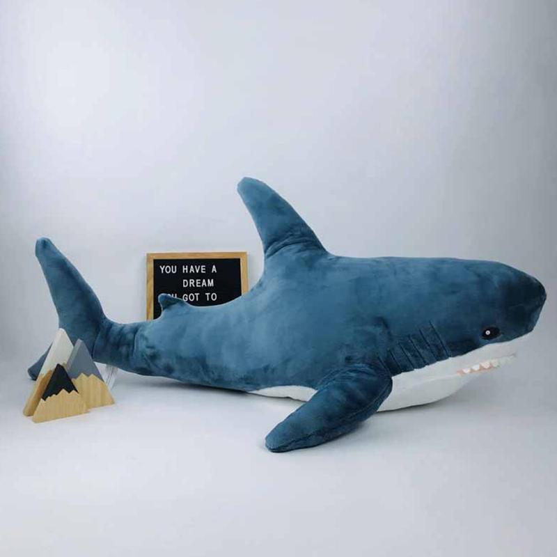 80cm Cute Shark Doll Plush Toys Creative Children Shark Sofa Plush For Kids Bedroom Gifts Stuffed Pillow Cushion Decoration R4E9