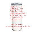 free shipping 12 pcs/lot Arctic Spas filter 335mm long x 125mm (OD) x 55mm hole and micron 800 sq/ft hot tub filter