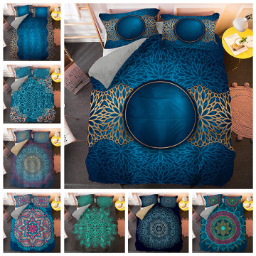 Multi-color 3d Indian Flower Bedding Set Mandala Duvet Cover Bohemian Comforter Bedspreads Bed Sets 3pcs