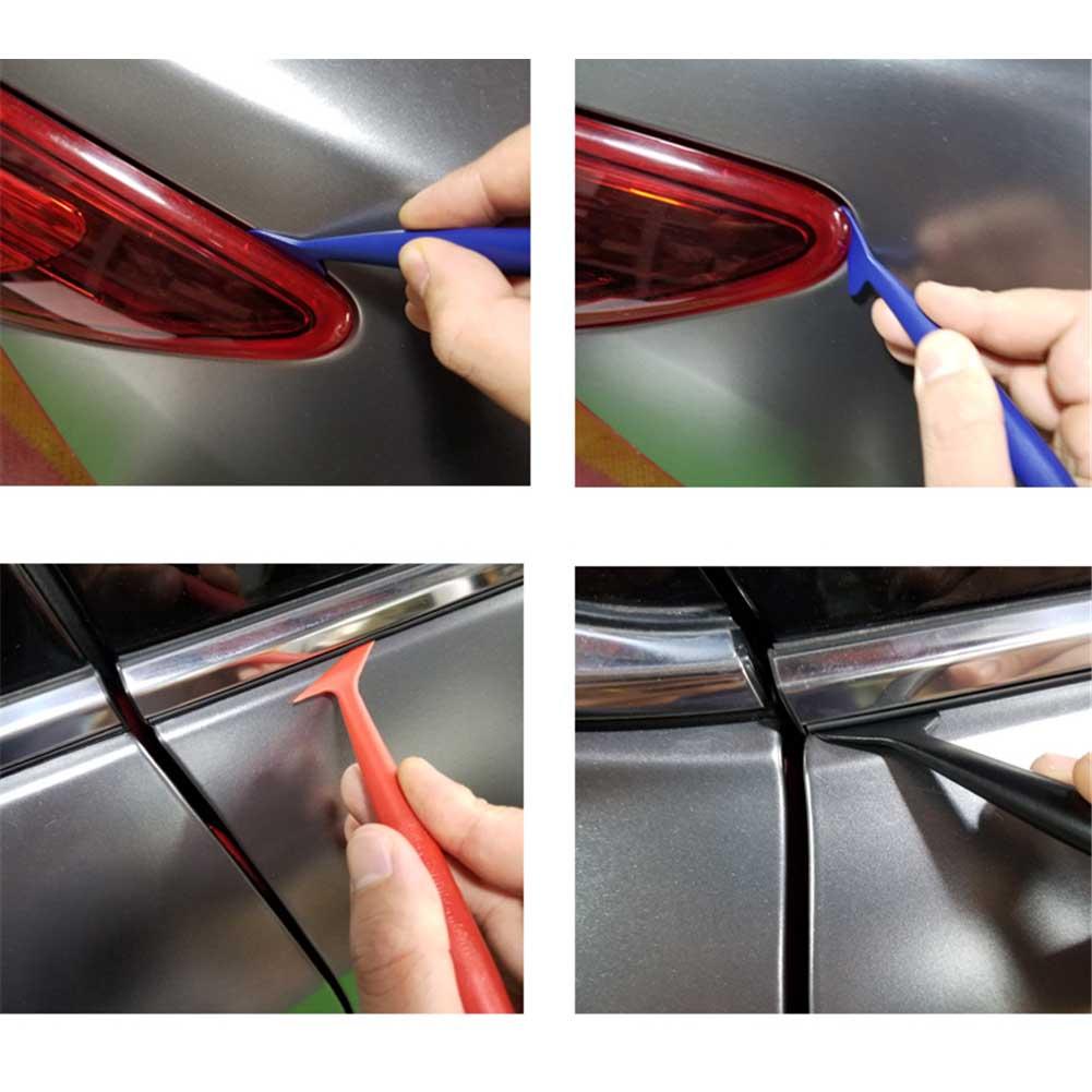 4Pcs Vinyl Car Wrap Squeegee Set Carbon Foil Film Wrapping Magnet Scraper Window Tint Tool Kit Car Stickers Styling Tool