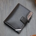 New Korean casual men's wallet Short vertical locomotive British casual multi-function card bag zipper buckle triangle folding