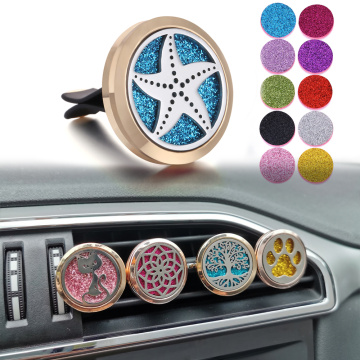 New Starfish Car Perfume Air Freshener Gold Color Stainless Steel Lockets Outlet Essential Oil Perfume Car Diffuser Vent Clip