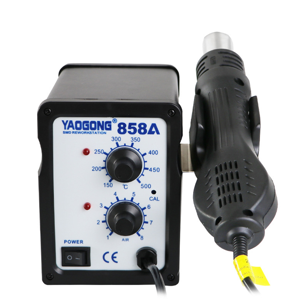 YAOGONG 858A Constant Temperature Desoldering Station Fan Type Hot Air Gun Digital Display Adjustable Mobile Phone Repair