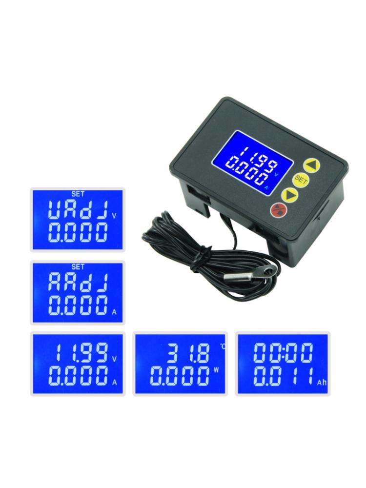 0-100VDC 10A Power Meter Digital Voltmeter Ammeter Wattmeter Temperature Monitor