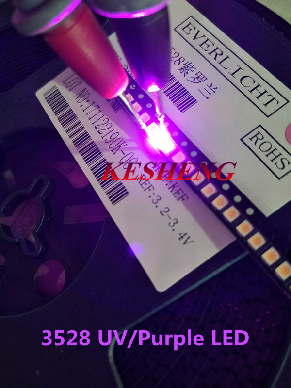 SMD led diode KESHENG 100pcs 3528/1210 purple/uv smd/smt plcc-2 high quality ultra bright light-emitting diodes