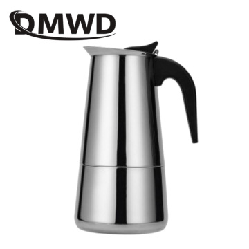 DMWD 2/4/6/9 Cups Stainless Steel Moka Latte Espresso Percolator Stovetop Coffee Maker Pot Coffee Kettles Cafetiere Kitchen Tool