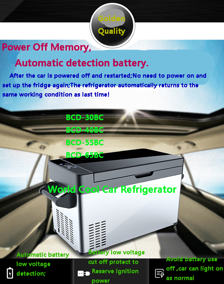65L DC12V/24V Car Deep Freezer Portable Camping Picnic Outdoor Travel Home Use Mini Fridge Cooler Box Refrigerator