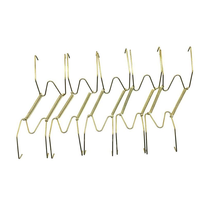 LUOEM 6 pcs Spring Style Invisible Plate Tray Dish Wire Hanger Holders Wall Decoration