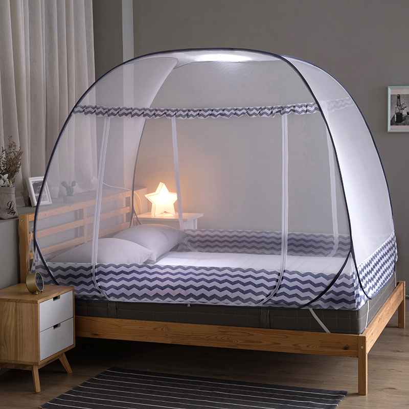 New Encryption Mosquito Net Mongolian Yurt Mosquito Net Three-Door Mosquito Net Home Double People Bed Tents Girl Room Bed Tents