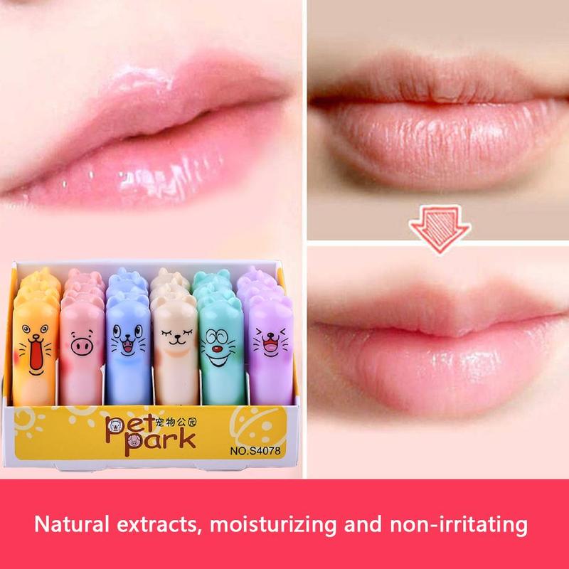 1pcs Cartoon Bear Lip Gloss Moisturizing Lip Balm Natural Plant Lip Balm Random Color Lip Gloss Makeup Care Products