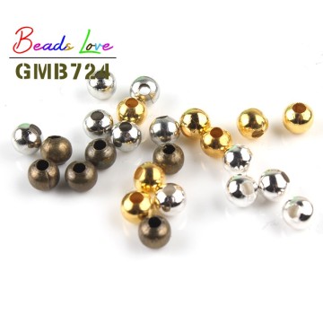3mm 4mm 6mm Metal Beads Round Loose Spacer Beads for Jewelry Making Diy Bracelet Necklace Accessories Wholesale
