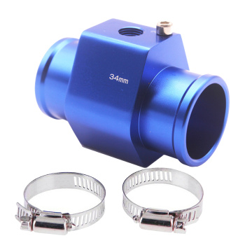 Water Temp Joint Pipe, Car Water Temp Joint Pipe Hose Sensor Gauge Adapter, Blue (34mm)