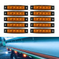 30pcs 12V 6 LED Red+White+Yellow Truck Trailer Pickup Side Marker Indicators Lights