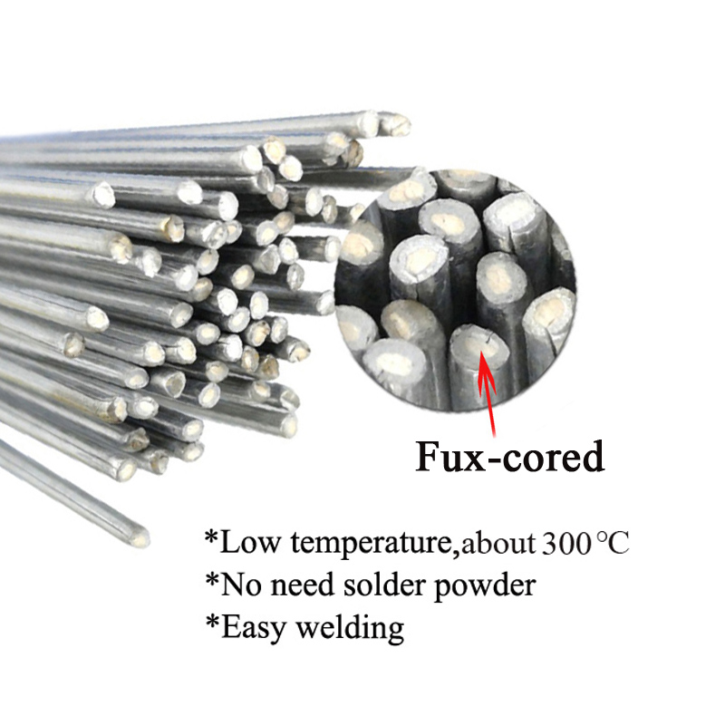 Easy Melt Aluminum Copper Welding Rod Cored Wire Low Temperature Welding Rods for Copper Aluminum Steel Soldering No Need Powder
