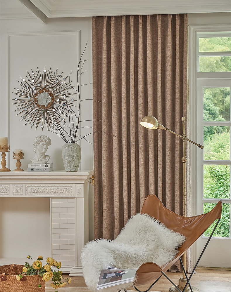 Bamboo Hemp Plain Dyed Blackout Curtain