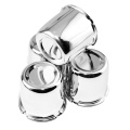 4pcs 3.31in Wheel Push Through Center Caps Hub Stainless Steel Chrome Sliver For 3.31" Trailer/Truck Rims Center Bore 3.19" Tall