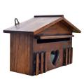 1PC Wooden Mailbox Outdoor Post Box Rainproof Suggestion Box Creative Wall Mounted Letter Box For Home Company Garden Supplies