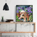 Huacan 5D Diamond Painting Cat Dog Embroidery Flower Home Decoration Mosaic Animal Handmade Gift