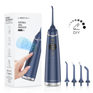 Liberex White Black Water Flosser Irrigator for Teeth Portable Dental Cleaning Electric Oral Care 300ml Waterproof for Family