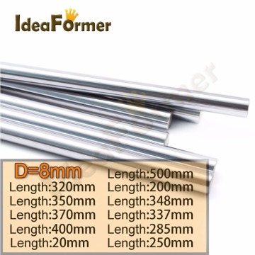 2pcs diameter 8mm linear shaft 8mm for Shaft LM8UU 8mm linear ball bearing Length 200/250/300/320/350/400/500mm stainless steel