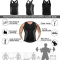 Men's Neoprene Workout Zipper No Zip Tank Tops Sweat Sauna Suits Waist Trainer Slimming Body Shaper Thermo Gym Vest Black