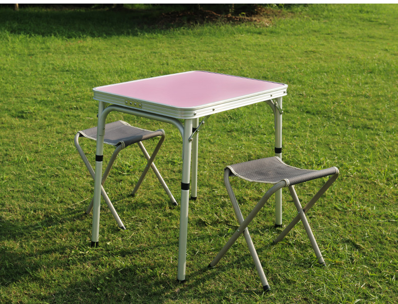 Outdoor folding table small outdoor aluminum alloy high and low two-port portable table simple picnic table