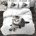 Animal 3d cute cat custom bedding set kitten quilt cover pillowcase 3pcs twin designer designer bedding luxury