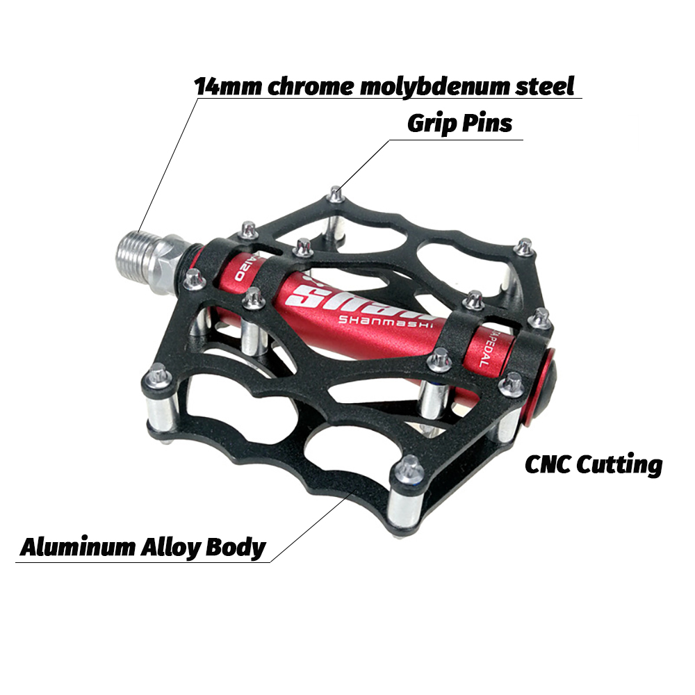 Light Weight MTB Pedals Big Platform Bicycle Pedals Mountain Bike Flat Pedals Aluminum CNC Non-Slip 9 Colors Bicycle Accessories