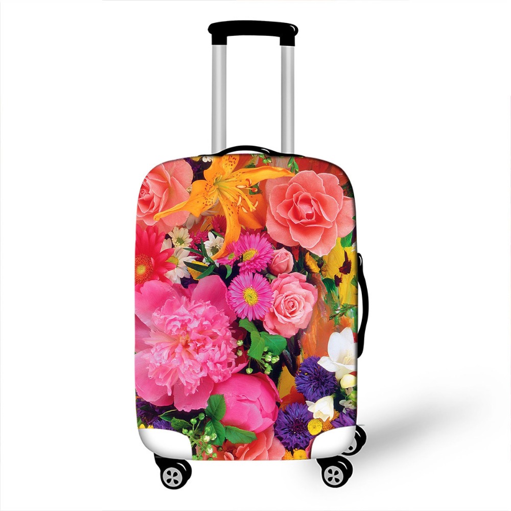 3D Floral Rose Prints Travel Luggage Protective Covers Elastic Dust Rain Suitcase Protections Cover For 18 to 32 Inch