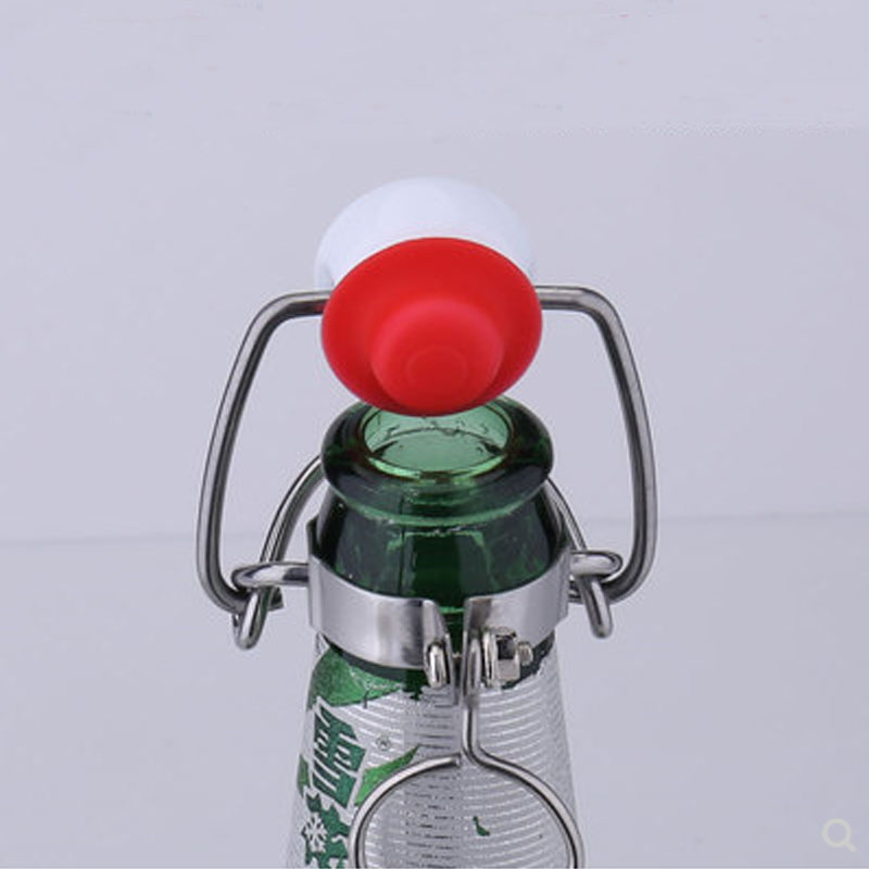 10pcs ABS Reusable Silicone Seal Swing Caps Flip Top Stoppers Home Brewing Wine Beer Bottle Stoppers Clamps