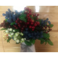 1 Bundle Artificial Blueberry Plant Flower Bud Fake Plants Decorative Wreath Berry For Wedding Home Party Decoration