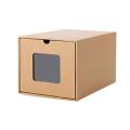 Perspective Shoe Box Transparent Drawer Storage Box Foldable Kraft Carton Shoebox Kraft Paper Water-proof Receipt Boxe Receipt