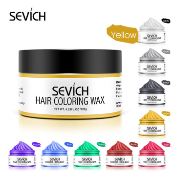 Sevich 9 colors Hair Color Wax Strong And Hold Unisex Hair Wax Black Color Hair Clay Temporary Hair Dye For Hair Styling TSLM1