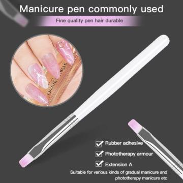 1PC Nail Brush Pink Short Handle Various Shapes Pen For Manicure Gel Brush For Nail Art Nail Polish Painting Drawing Single Pen