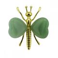 Gemstone Heart Wings Gold Alloy Butterfly Pendant & Ornament (Approx 38x42mm & 20MM Heart)