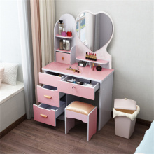 Wooden Modern Makeup Table Set With Led Mirror