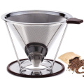 ROKENE Pour Over Coffee Filter Stainless Steel Cone Coffee Dripper Paperless Permanent Pour Over Coffee Maker Separate Stand