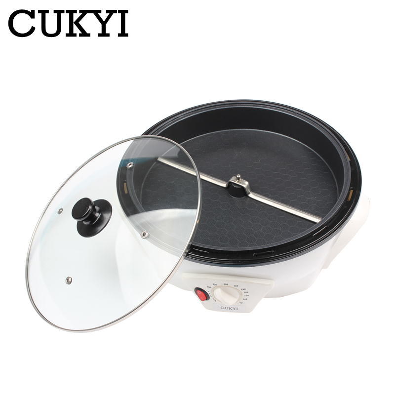 CUKYI Electric Coffee beans Home coffee roaster machine roasting 220V non-stick coating baking tools household Grain drying